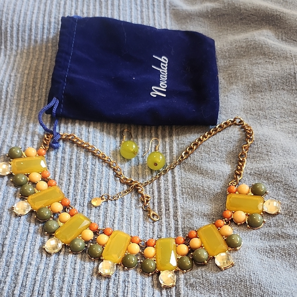 Yellow and Green Necklace Set